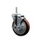 Service Caster 5 Inch Maroon Polyurethane Wheel Swivel 34 Inch Threaded Stem Caster with Brake SCC SCC-TS20S514-PPUB-MRN-TLB-34212 - alternate 1
